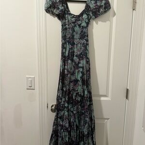 Free People sun-drenched Maxi Dress in teal and Purple